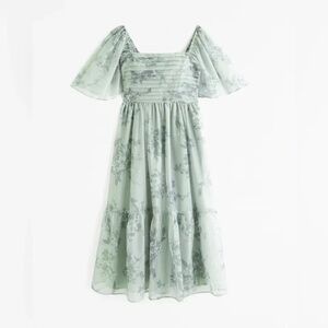 Abercrombie & Fitch Light Green Floral Midi Dress